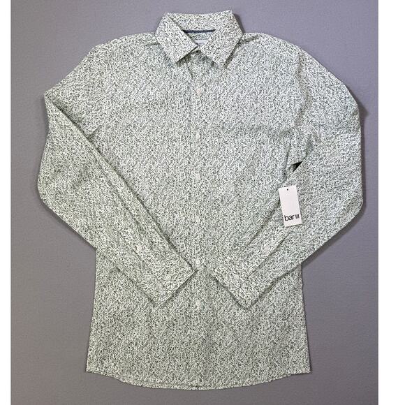 Bar III Other - Bar III Men's Slim-Fit Contrast Vine Dress Shirt, White Green small $70